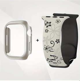 Resim Sunshine022 2 Adet Kadın Spor Bileklik Ve Kasa Seti 40-46mm iOs Watch Uyumlu 10/9/8/7/6/5/4 Uyumlu 