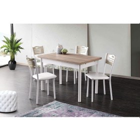 Resim Smart Masa, Smart Sandalye, Cordoba Beyaz, 110x70 Siyah 