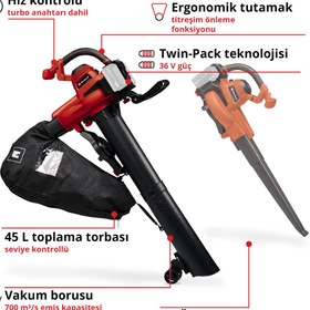 Resim Einhell GE-CL 36/230 Li E - Solo, Akülü Yaprak Toplama - 3433640 