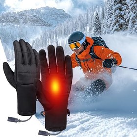 Resim Isıtmalı İş Eldivenleri,Kaymaz Kışlık Elektrikli Eldivenler - Dokunmatik Ekran Uyumlu USB Isıtma Eldiven Ve El Isıtıcılar - Kış Kayak Yürüyüş Çalışma Snowboard Sporlar Ve Kızak İçin 
