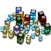 Resim Çeşitli Boyutlarda Cam Boncuklar, 4mm 6mm 8mm Küp Boşluk Boncukları Takı DIY El Sanatları İçin, Bileklikler, Kolyeler ve Süsler İçin Renkli Boncuk Assortisi 