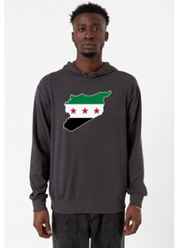 Resim Suriye Yeni Bayrak Füme Erkek 2ip Kapşonlu Füme 