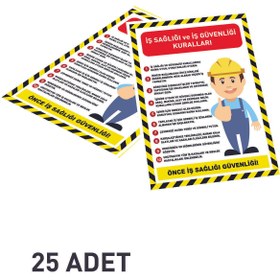Resim ALFA REKLAM AJANSI İŞ GÜVENLİĞİ KURALLARI YAZILI STICKER 25 ADET YAPIŞKANLI 