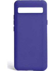 Resim TCL 10 Plus Uyumlu Kılıf Kamera Korumalı Silikon Zore Biye Arka Kapak Mavi 