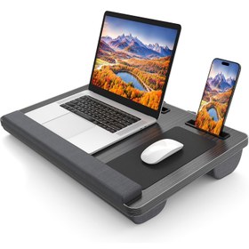 Resim Dizüstü Bilgisayar Masası, Yetişkinler İçin Taşınabilir Büyük Kucak Masaları, Bilek Destekli Kucak Yastığı, Fare Altlığı, Tablet Telefon Yuvası, Taşınabilir Saplı, Yastıklı Dizüstü Bilgisayar Masası, Ev Depolama İçin Masa ve Çekmece Düzenleyici 
