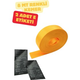 Resim Sarı Renk Emniyet Kemeri 8mt. (Etiket Hediyeli) 
