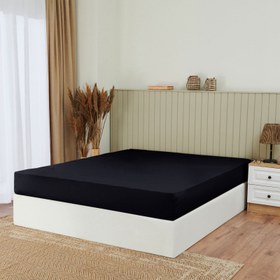 Resim Nuvomon Çift Kişilik Penye Çarşaf - Lacivert - 160x200 cm 