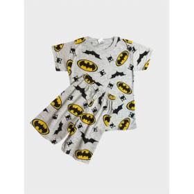 Resim Aliş Kids Erkek Çocuk Pamuklu Gri Kısa Kollu Şortlu Yazlık Pijama Takımı 