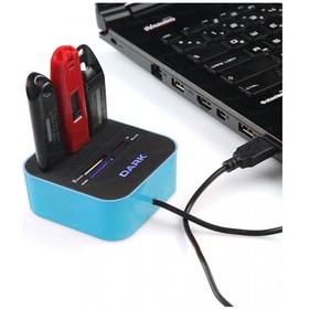 Resim DARK UCR202 PRO DUO DK-AC-UCR202BL Kart Okuyuculu USB Çoklayıcı ( 