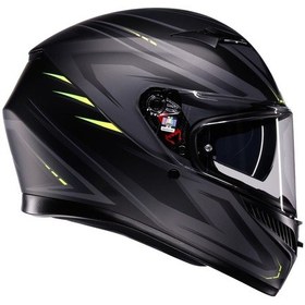 Resim Agv K3 Mplk Syth Kapalı Kask Mat Siyah Sarı 