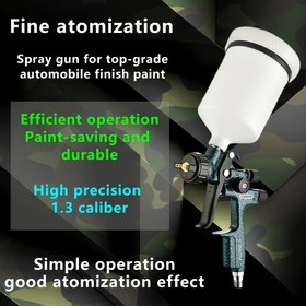 Resim LISSON Profesyonel Yüksek Atomizasyon Boya Püskürtme Tabancası, 1.3 Kalibre, Alüminyum Alaşım, 600ml Bardak Dahil, Verimli ve Dayanıklı, Otomotiv Sonlandırma için Hassas Kontrol 