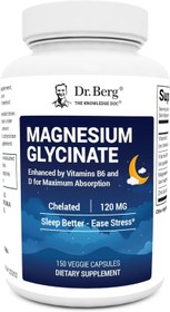 Resim Dr. Berg Maximum Strength 4-in-1 Chelated Magnesium Glycinate D3, B6 & Zinc 150 Caps 