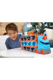 Resim Hot Wheels Sürat Pistli Tır, 3 Adet 1:64 Ölçekli Araba İçerir, 4-8 Yaş Arası Çocuklar İçin GVG37 