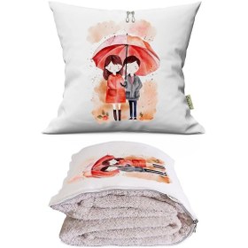 Resim Sevgi Yağmuru Tv Battaniyeli Opsiyonel Dekoratif Araç İçi Yastık Çok Renkli 