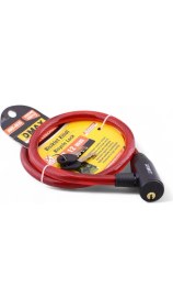 Resim 12 mm x 80 cm Çelik Halatlı Asma Kilit - Bisiklet, Motosiklet, Scooter Güvenlik Kilidi + 2 Anahtar 