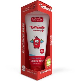 Resim Babyton Bebek ve Çocuklar için Organik Diş Macunu Çilek Aromalı 