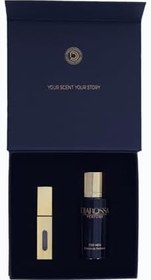 Resim DIAROSSA® Erkek Parfüm Hediye Seti - 50ml Extrait de Parfum + 8ml Doldurulabilir Şişe - Lüks Hediye Kutusu - Farklı Koku Seçenekleri (M002, One Million 'dan esinlenilmiş) 