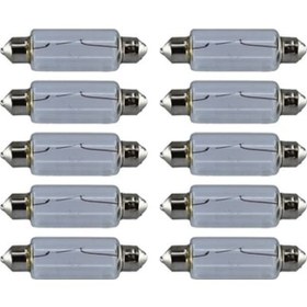 Resim 10 Adet 12V 15W Sofit Ampul 44mmX13mm 
