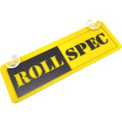 Resim Oto Aksesuarcım Roll Spec Yazılı Sarı Dekor Plaka Vantuzlu Cam Süsü 22x7.5cm 