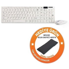 Resim Zineets Tv Pc Uyumlu Wireless Usb Kablosuz Q Multimedya Ultra Slim Klavye Mouse Seti Siyah Bilek Destekl 
