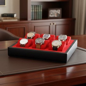 Resim Jul Deri Saat Display Kutusu - Siyah 