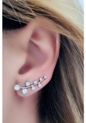 Resim Pırlanta Işıltısında Zirkon Taşlı Gümüş Tek Earcuff Küpe N11.76070 