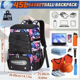 Resim Besthome1 Chuangyinshop Raınsmore 45l Siyah Basketbol Sırt Çantası - Ayakkabı Ve Top Bölmesi Çok Cepli Spor Çantası Siyah Siyah 