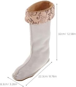 Resim Healvian 2 Adet Yürüyüş Polar Çorapları Kadın Yağmur Botları Kayak Eldiveni Astarları Kışlık Polar Çoraplar Termal Bot Astarları 