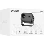 Resim EVEREST PJ04, 250 LED Lümen, 1280X720, 1xHDMI, 1xUSB, WiFi 6, Bluetooth, 30.000 Saat Led Ömrü, 1.5W Speaker, Android 13, 4K Destekli Projeksiyon Cihazı 