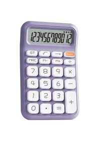 Resim Powermaster Pm-25411 Mor 12 Haneli Hesap Makinesi Beyaz - Siyah 