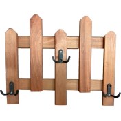 Resim Apak Ahşap Dekoratif Çit Modeli 3 Askılı Metal Askı 