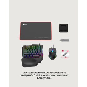 Resim Judge Mobil Pubg Oyuncuları Için 5ın1 Klavye Mouse Oyun Seti – Bt5.3 Destekli 