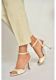Resim Fox Shoes Y997264608 Sedef Rugan Kalın Topuklu Ayakkabı SEDEF 