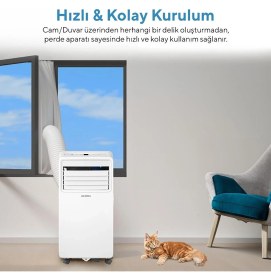 Resim Kumtel Juniper 7000 BTU Portatif Klima Kmpac-7 Enerji Sınıfı A Mobil Inverter Yok Sessiz Çalışma 