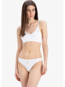 Resim Defacto Kadın Çiçekli 2li Takım Sütyen Külot -fall İn Love E6599ax25smer98 Ekru 
