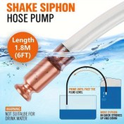 Resim 1 adet Shake Sifon Hortum Pompası, Benzin ve Daha Fazlası için Güvenli Sifon 6 Ayak Hortum, Arabalar, Tekneler, Çim Biçme Makineleri için 1/2" Valf Sifon Pompası, Kendinden Emişli Pompa Transferleri 