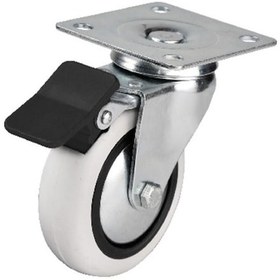 Resim Hts 353 - 75x25 Mm Pvc Makaralı Tablalı Frenli Teker 4 Adet Tdrtr 