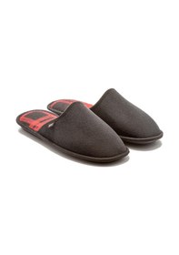 Resim Twigy Ekose Erkek Ev Terliği Siyah Kırmızı-2 41/46 Siyah 