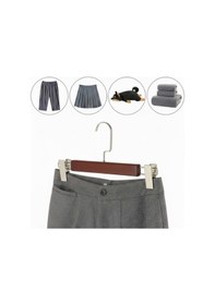 Resim Faravis Atelier Ceviz Renk Ahşap Pantolon Ve Etek Askısı Gümüş Amerikan Kancalı 10 Adet Özel Seri 