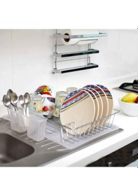 Resim Tek Katlı Tabaklık - Bulaşıklık Gümüş 