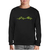 Resim Tenis - Heartbeat Siyah Çocuk Sweatshirt Siyah 