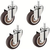 Resim Dashanshop 4 Adet 150kg Kapasiteli M8x15mm Vidalı Döner Tekerlek 2 Inch Kauçuk 