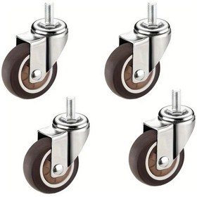 Resim Dashanshop 4 Adet 150kg Kapasiteli M8x15mm Vidalı Döner Tekerlek 2 Inch Kauçuk 