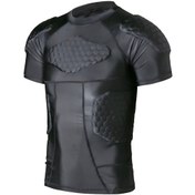 Resim Ximistore9 Erkek Siyah 2xl Kompresyonlu Koruyucu Tişört - Omuz-kalça-kemik Koruması, 95% Etki Emici, Futbol Ve Spor İçin Esnek Tasarım Açık Siyah 