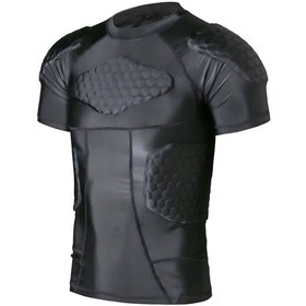 Resim Ximistore9 Erkek Siyah 2xl Kompresyonlu Koruyucu Tişört - Omuz-kalça-kemik Koruması, 95% Etki Emici, Futbol Ve Spor İçin Esnek Tasarım Açık Siyah 