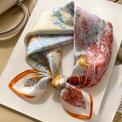 Resim Kadınlar için Şık %100 Dut İpeği Kare Eşarp - Canlı Çiçek Deseni, Nefes Alabilir & Sıcak Şal, Elde Yıkanabilir, Dış Mekan Etkinlikleri & Moda Aksesuarları için Mükemmel, Saç Eşarpı 