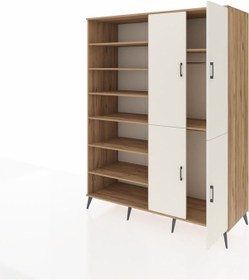 Resim Kronos Gardrop 8 Raflı 4 Kapaklı 2 Askılı 176x59x221 Çam-aytaşı/çam Aytaşı/çam 