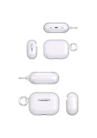 Resim Movenchy Apple Uyumlu AirPods Pro 2 2.nesil Shell Kılıf - Şeffaf Gri 