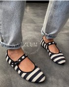 Resim Zuum Beys Mary Jane Kadın Balerin Babet - Siyah & Ten 