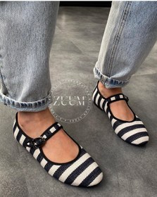 Resim Zuum Beys Mary Jane Kadın Balerin Babet - Siyah & Ten 